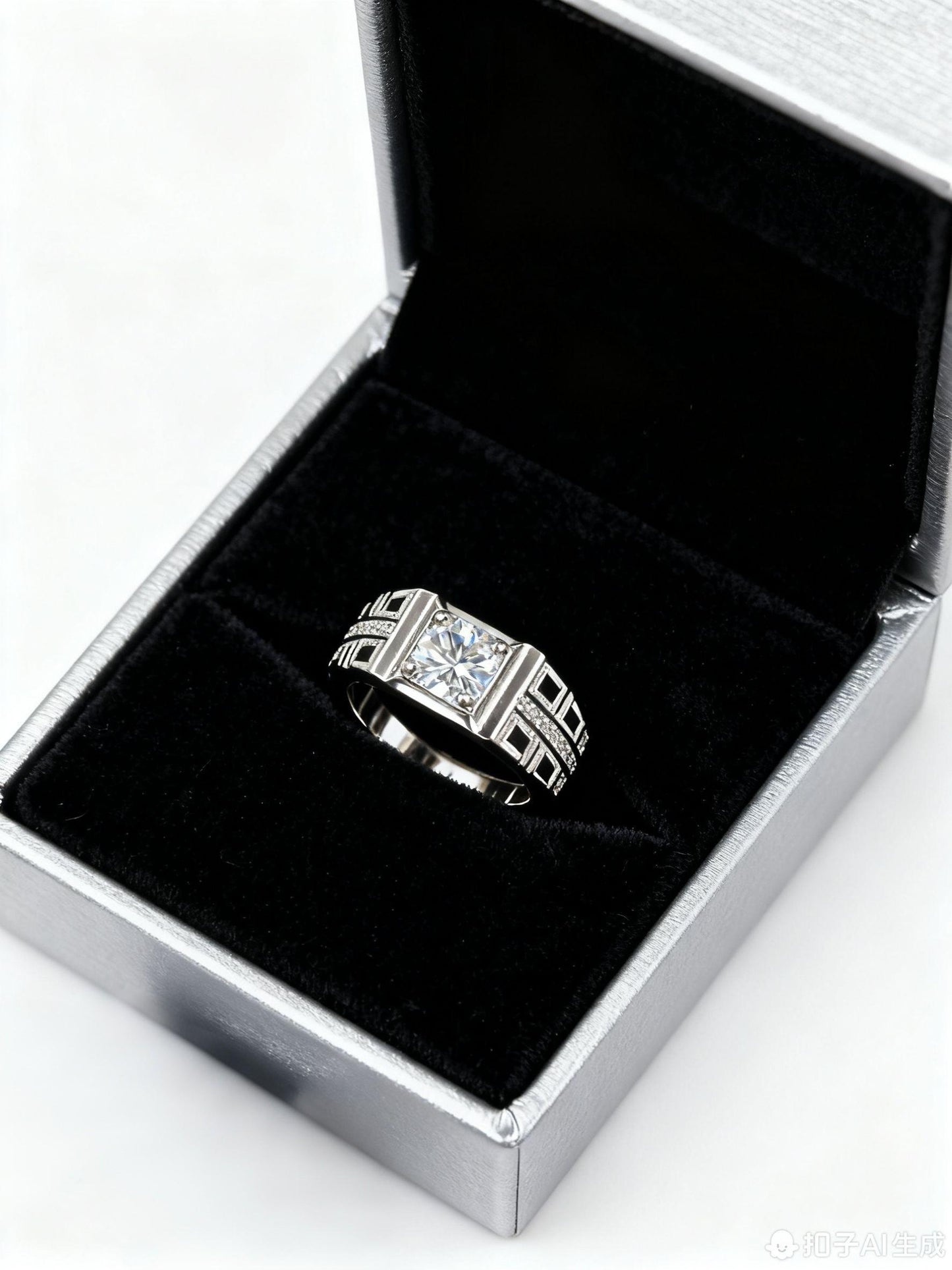 JZ46 1CT Sterling Silver S925 Moissanite Diamond