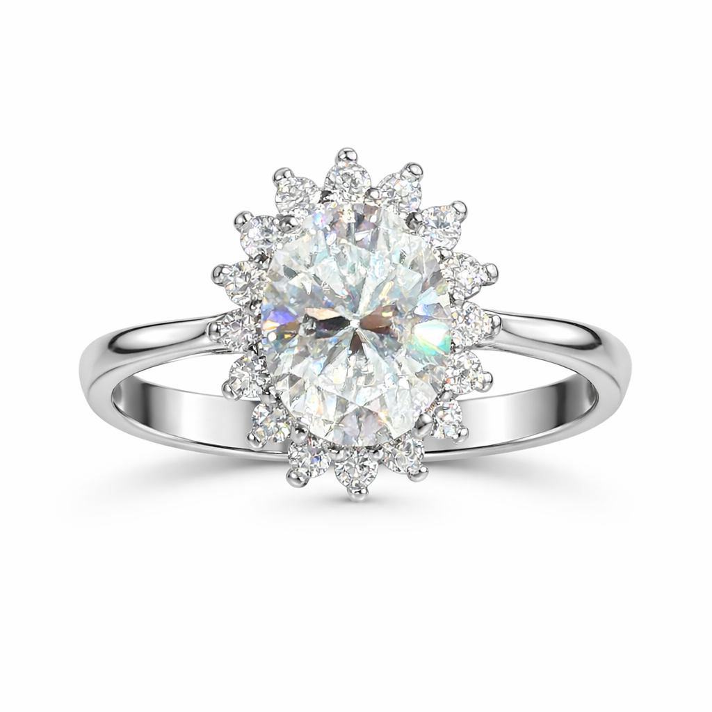 ER02 1CT Sterling Silver S925 Moissanite Diamond Earrings