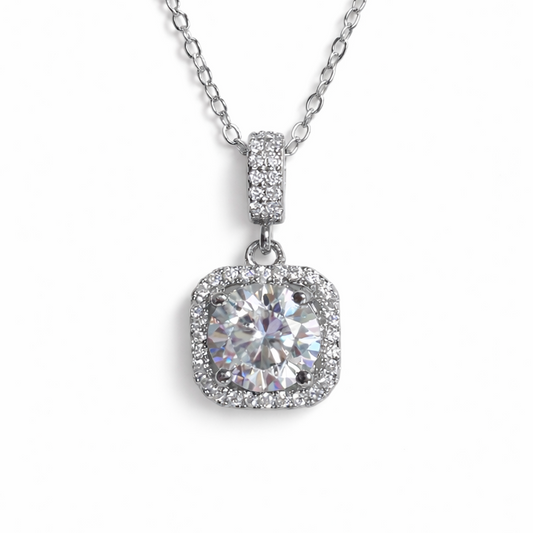 XL30 2 CT Sterling Silver S925 Moissanite Diamond Necklace