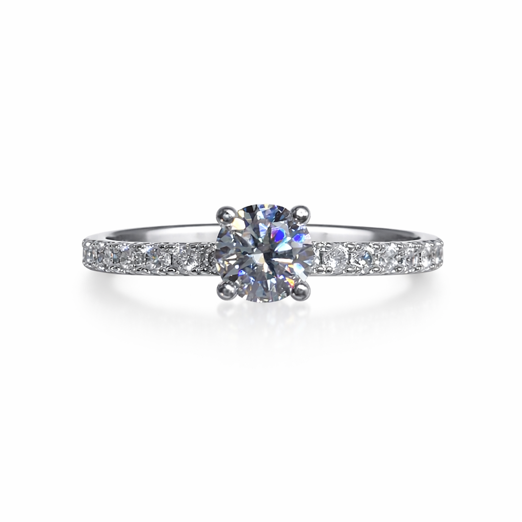 ER02 1CT Sterling Silver S925 Moissanite Diamond Earrings
