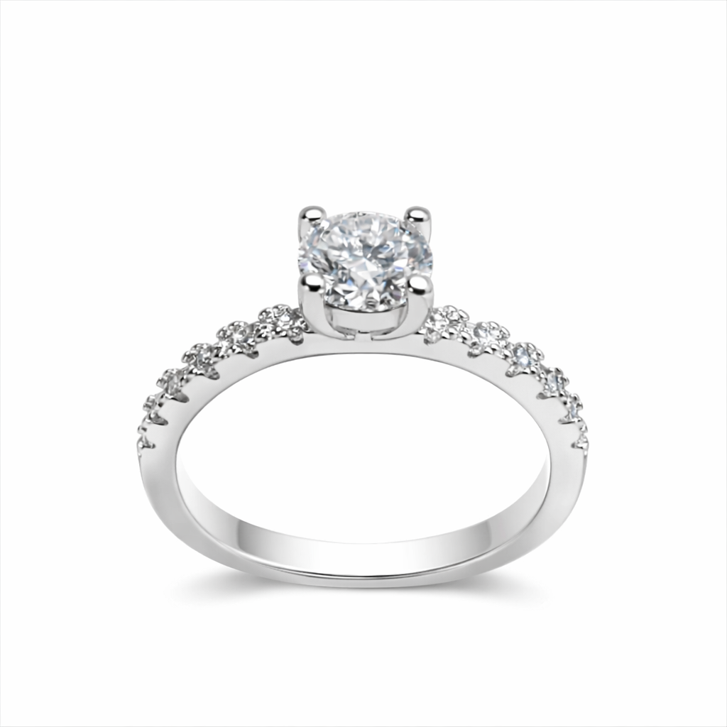 ER02 1CT Sterling Silver S925 Moissanite Diamond Earrings