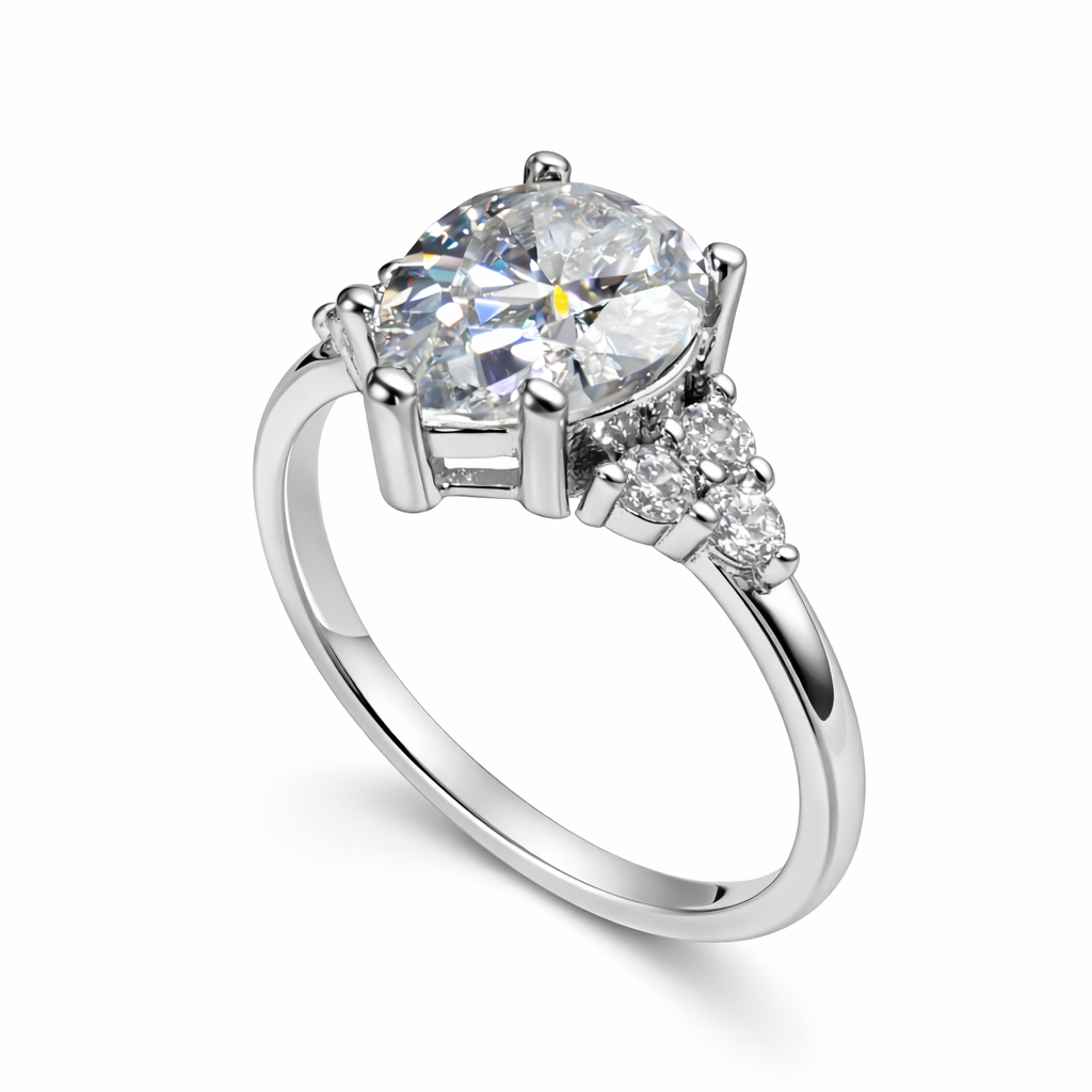 ER02 1CT Sterling Silver S925 Moissanite Diamond Earrings