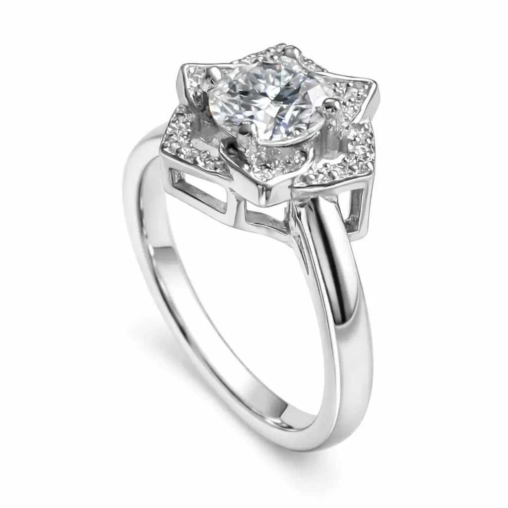 JZ28 1CT Sterling Silver S925 Moissanite Diamond 50%offamazon