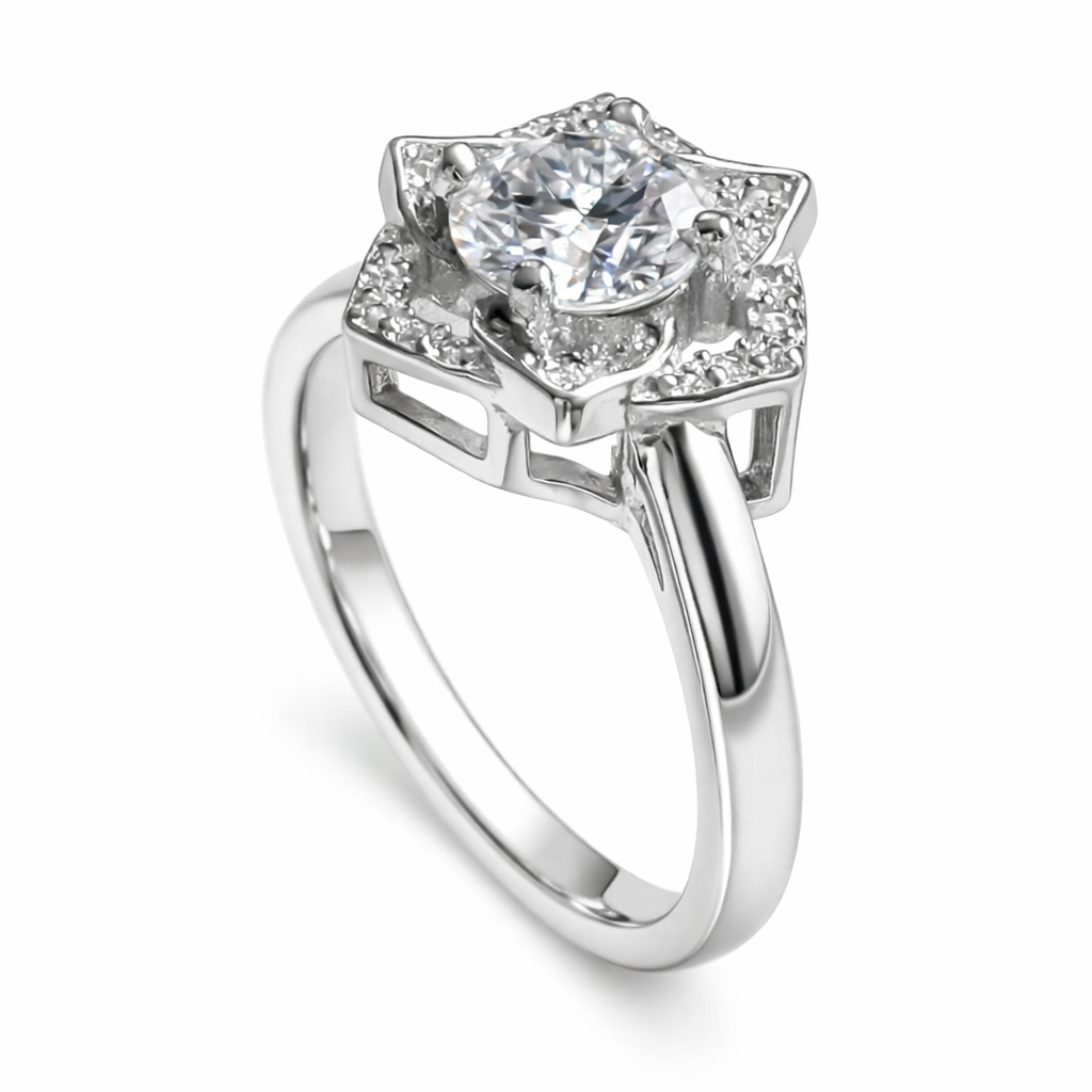 ER02 1CT Sterling Silver S925 Moissanite Diamond Earrings