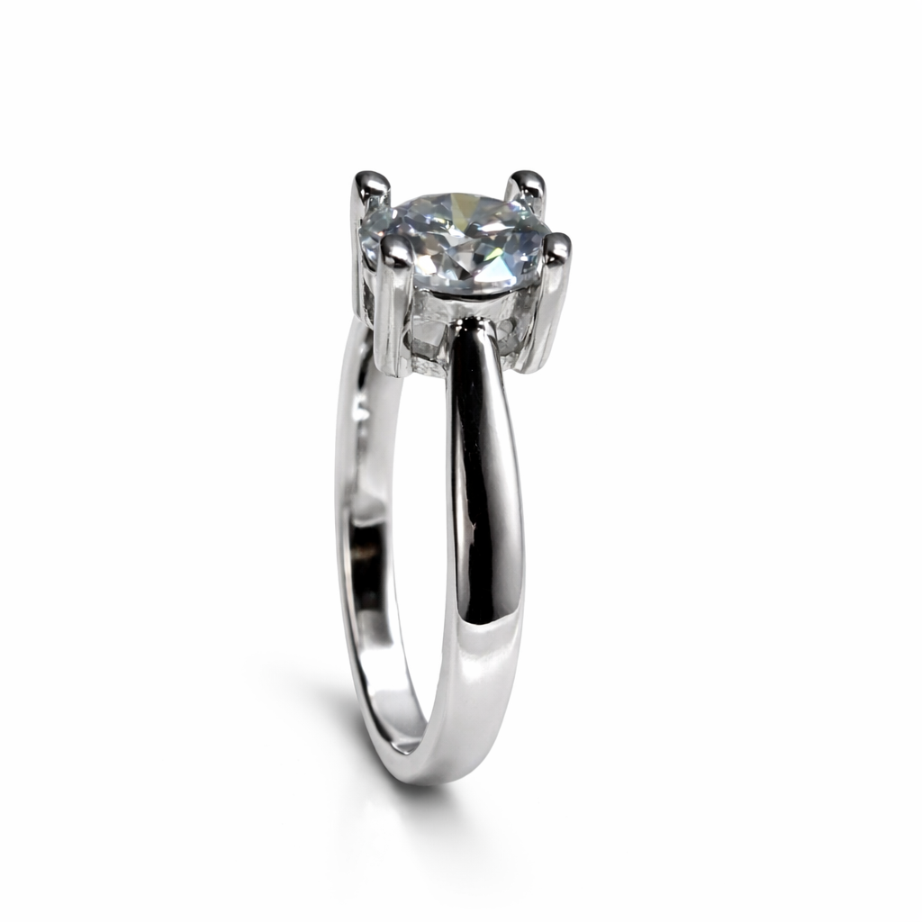 ER03 1CT Sterling Silver S925 Moissanite Diamond Rings