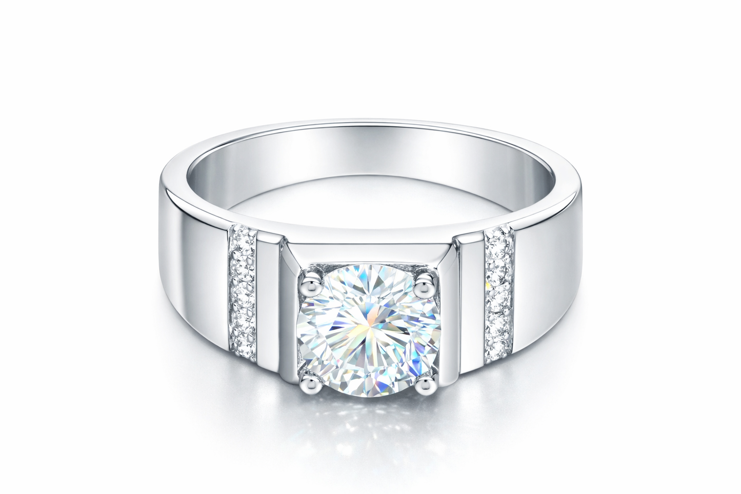 ER02 1CT Sterling Silver S925 Moissanite Diamond Earrings