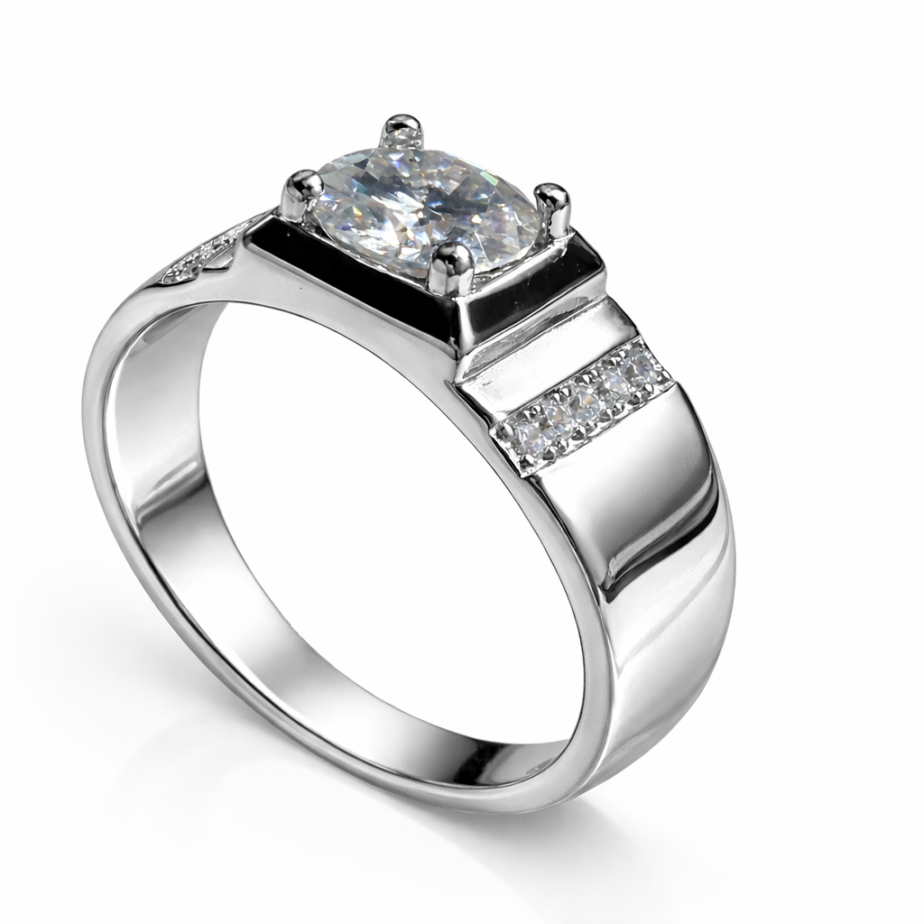 ER02 1CT Sterling Silver S925 Moissanite Diamond Earrings