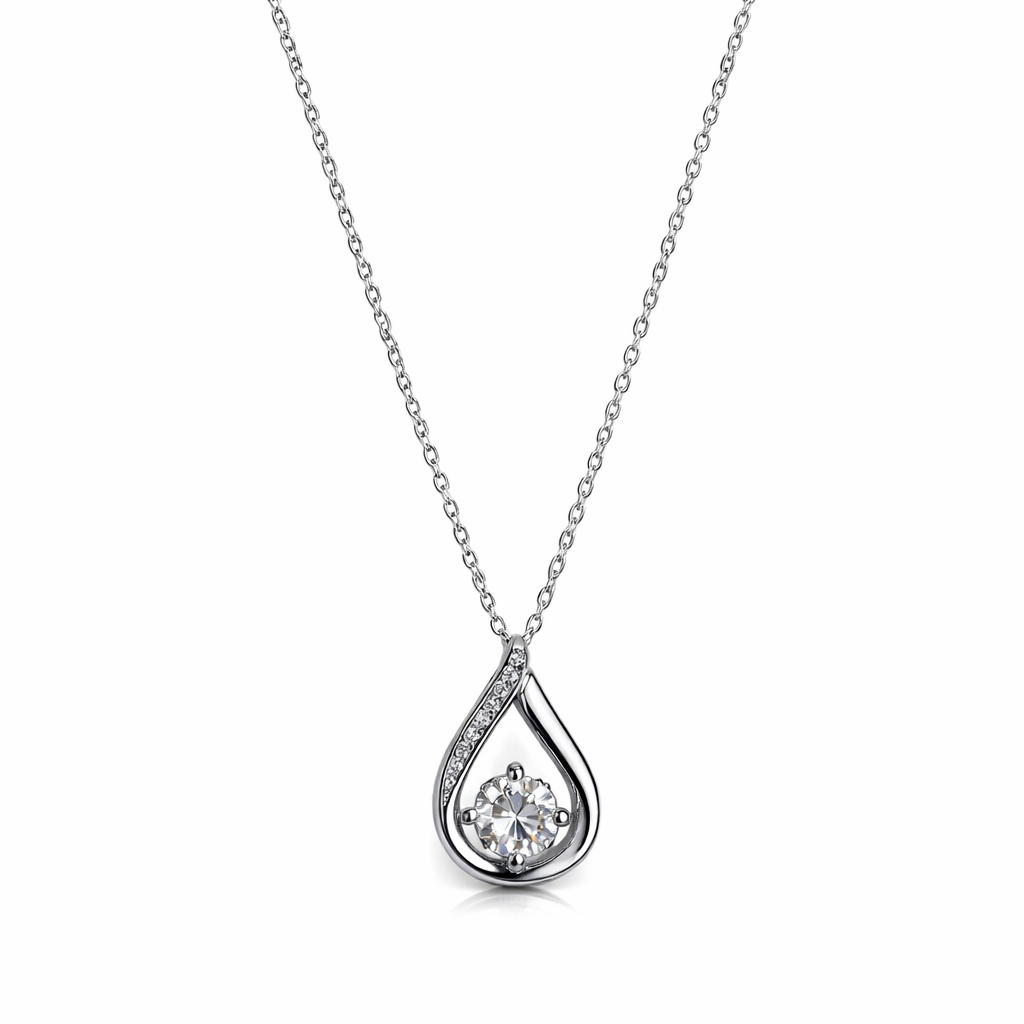 XL35 1CT Sterling Silver S925 Moissanite Diamond Necklace