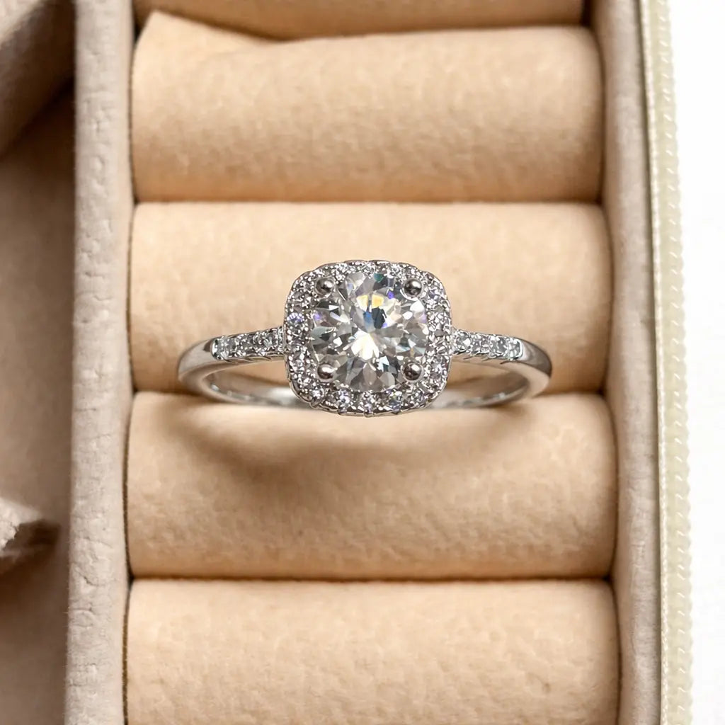 JZ45 1CT Sterling Silver S925 Moissanite Diamond 50%offamazon