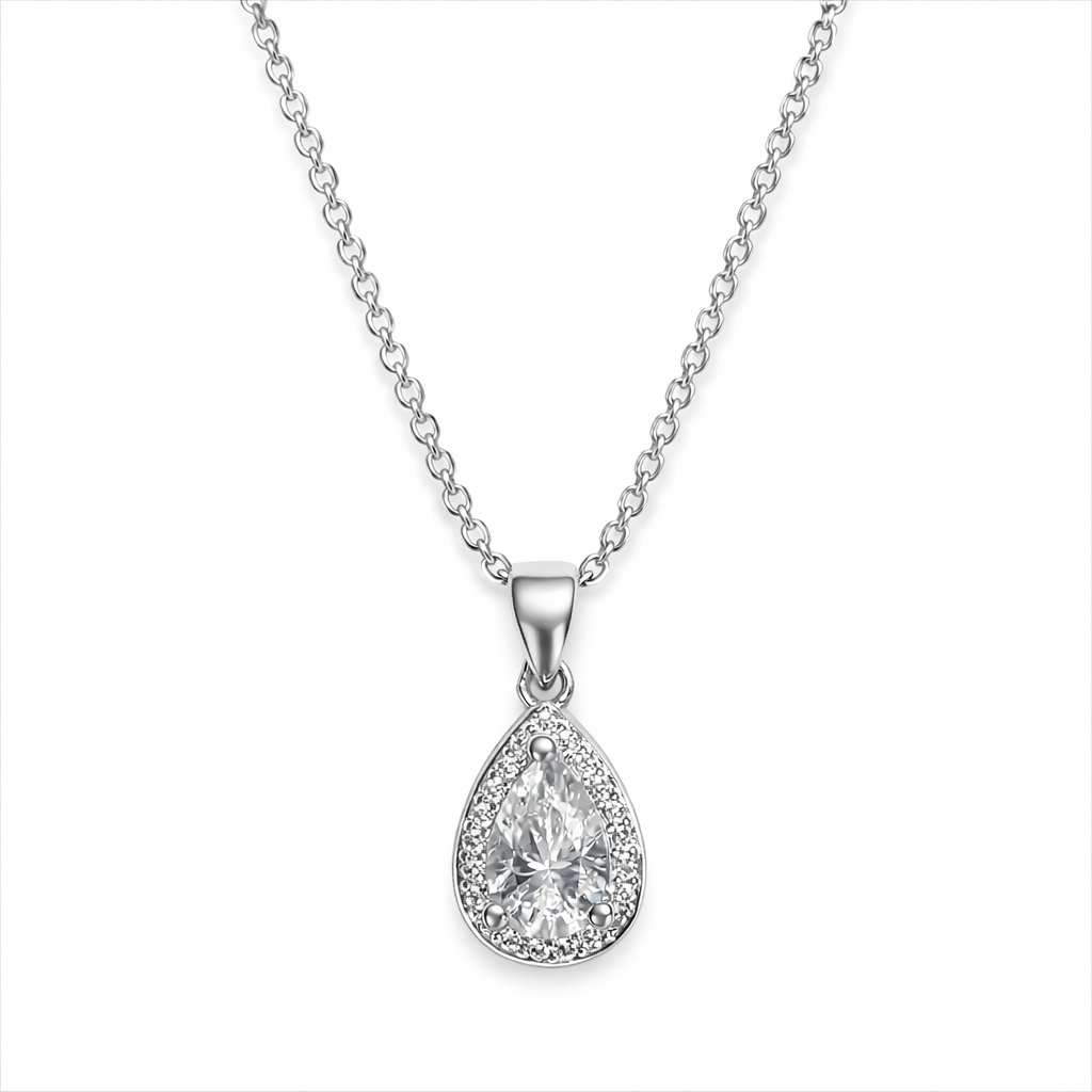 XL25 1 CT Sterling Silver S925 Moissanite Diamond Necklace