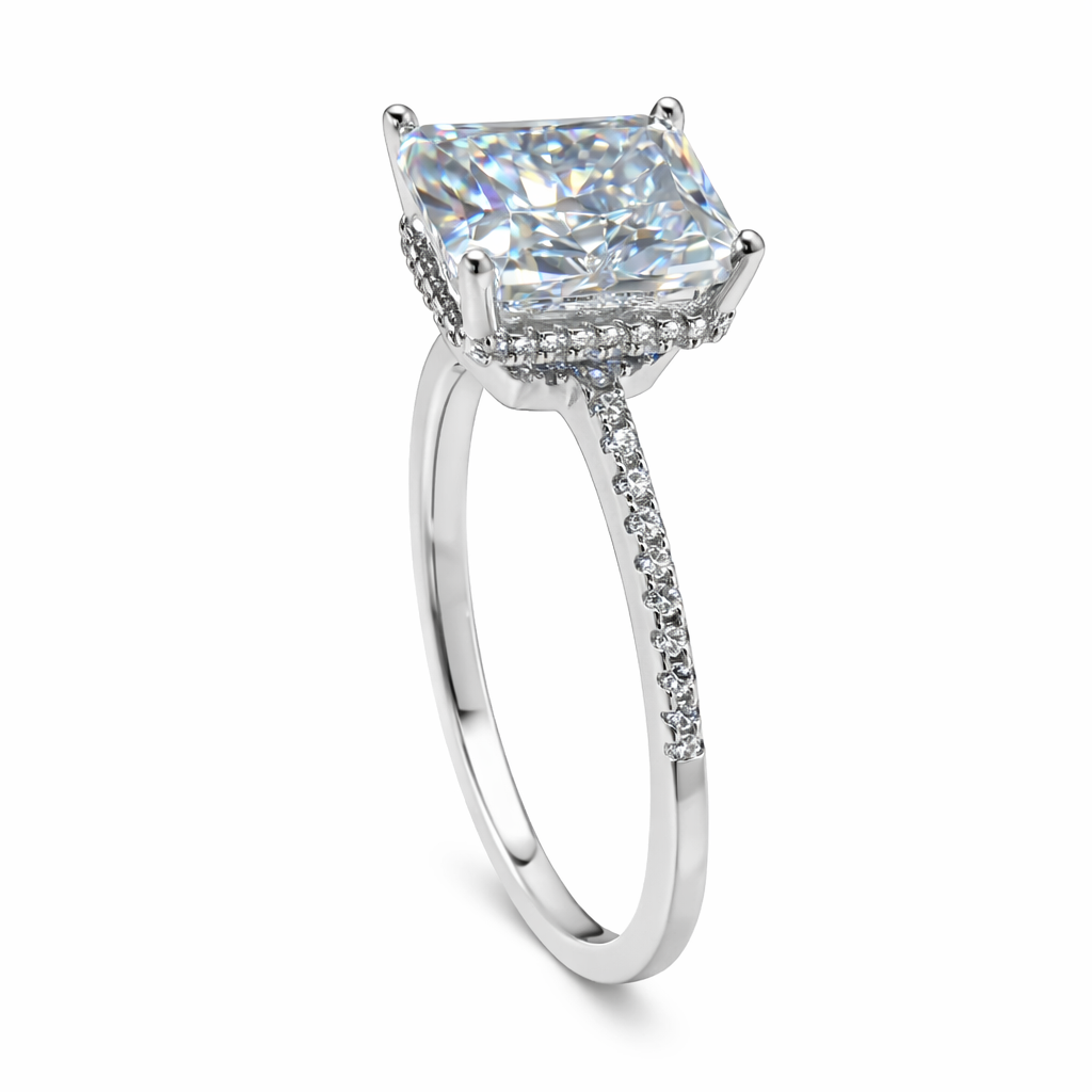 ER02 1CT Sterling Silver S925 Moissanite Diamond Earrings