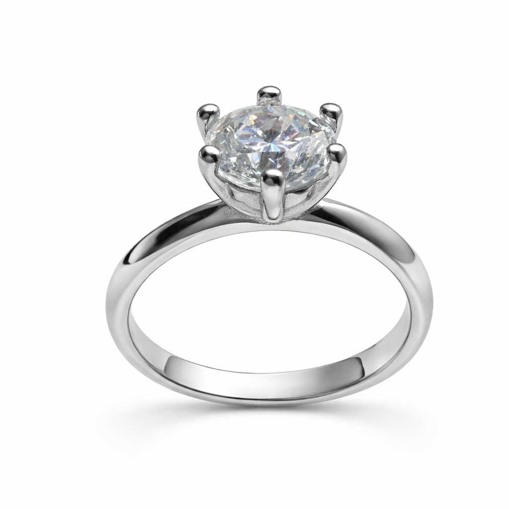 ER02 1CT Sterling Silver S925 Moissanite Diamond Earrings