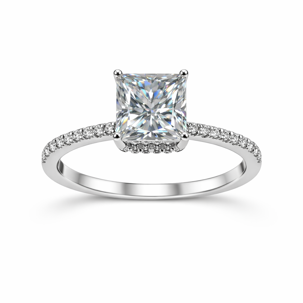 ER02 1CT Sterling Silver S925 Moissanite Diamond Earrings