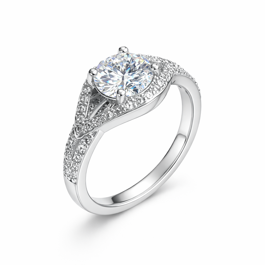 JZ25 1CT Sterling Silver S925 Moissanite Diamond