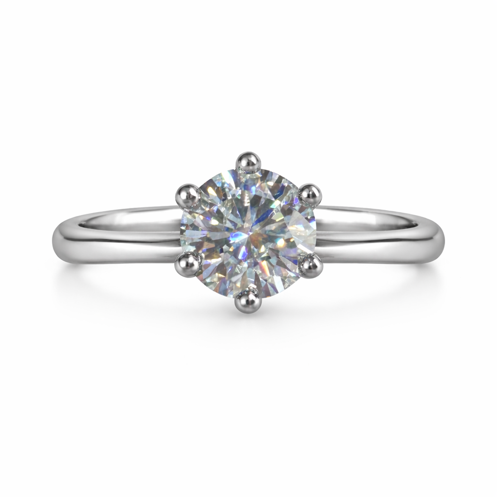 ER02 1CT Sterling Silver S925 Moissanite Diamond Earrings