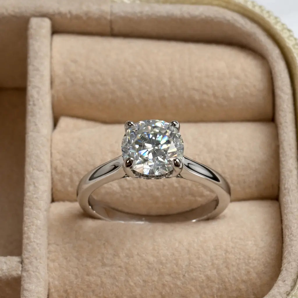 JZ66 2CT Sterling Silver S925 Moissanite Diamond 50%offamazon