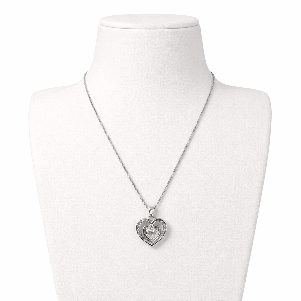 XL39 1 CT Sterling Silver S925 Moissanite Diamond Necklace