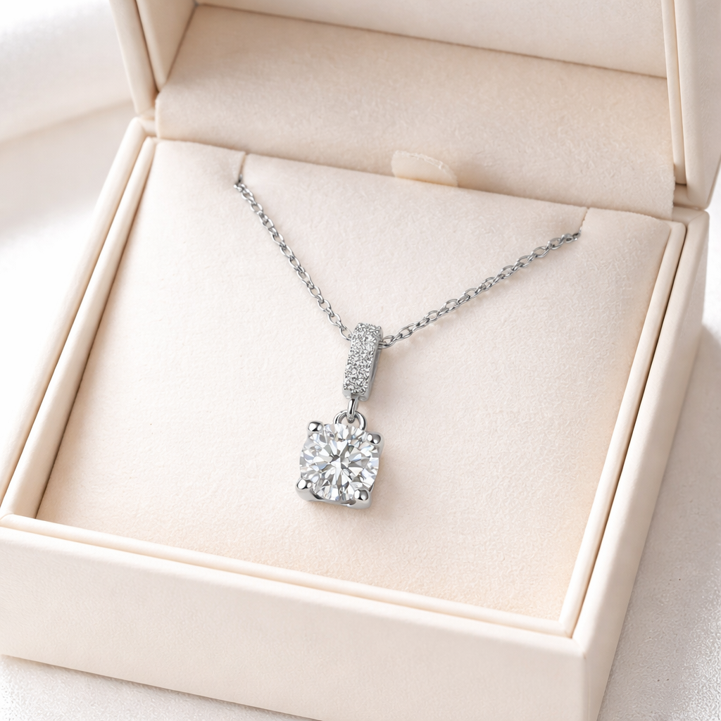 XL09 1CT Sterling Silver S925 Moissanite Diamond 50%offamazon