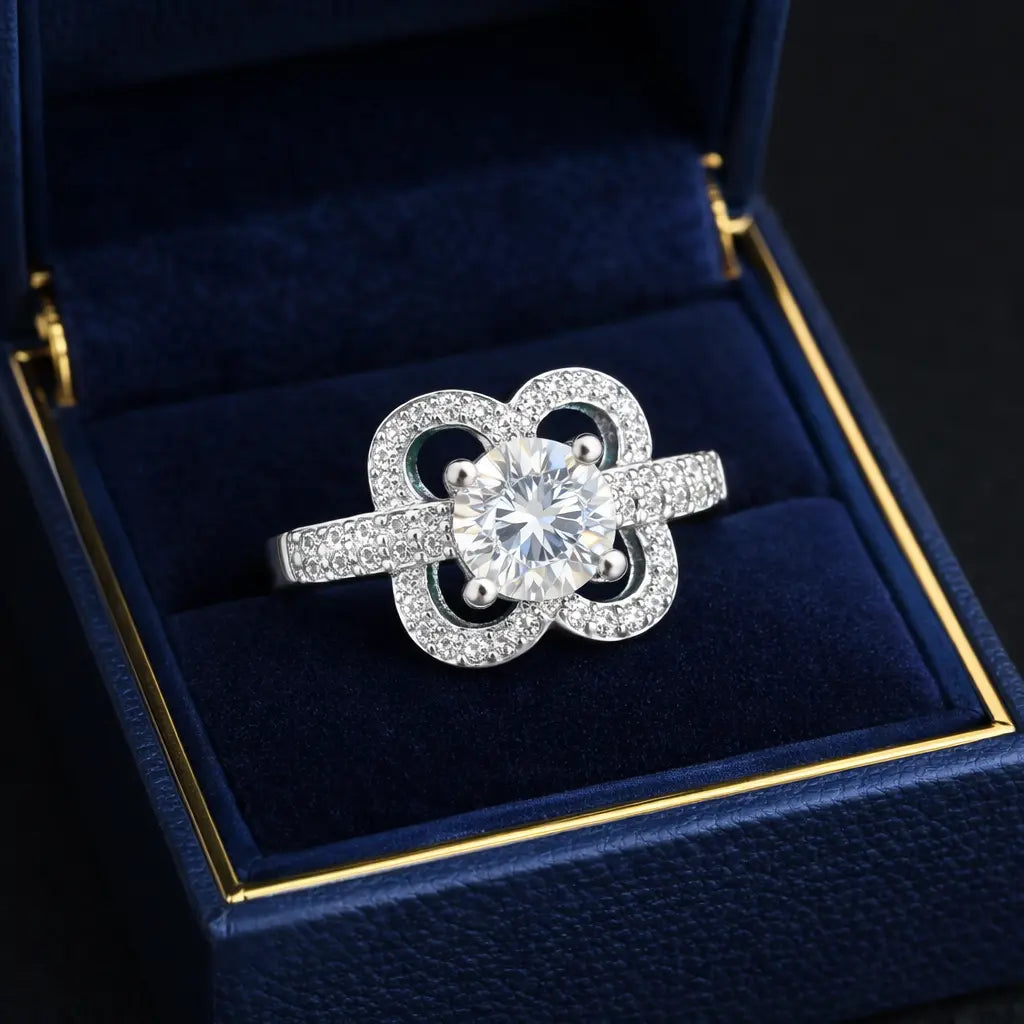 JZ23 1CT Sterling Silver S925 Moissanite Diamond 50%offamazon