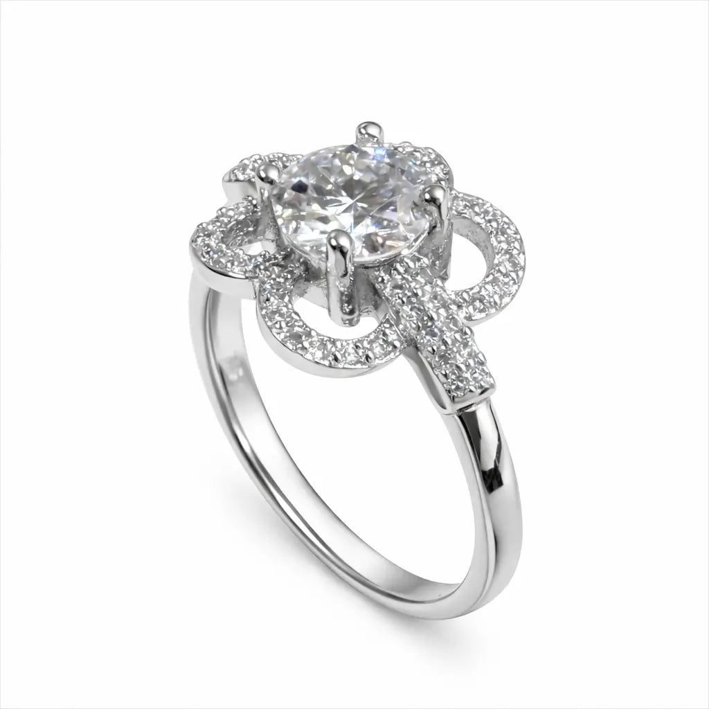 JZ23 1CT Sterling Silver S925 Moissanite Diamond 50%offamazon