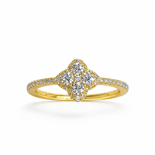 ER03 1CT Sterling Silver S925 Moissanite Diamond Rings