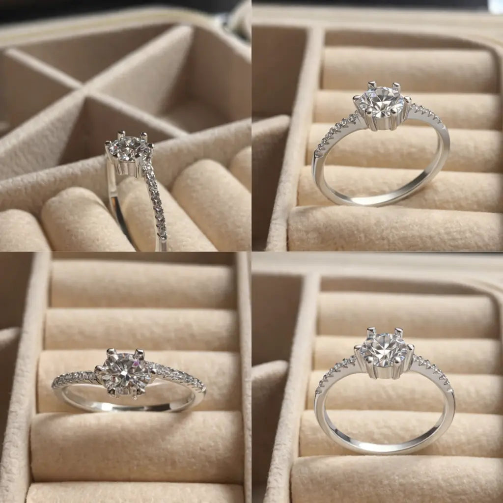JZ38 1CT Sterling Silver S925 Moissanite Diamond 50%offamazon