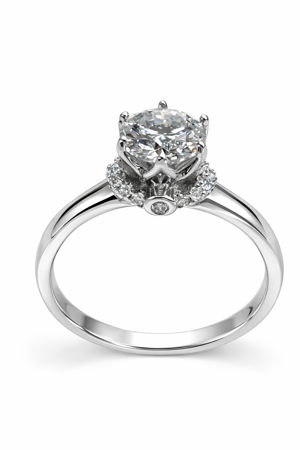 ER02 1CT Sterling Silver S925 Moissanite Diamond Earrings