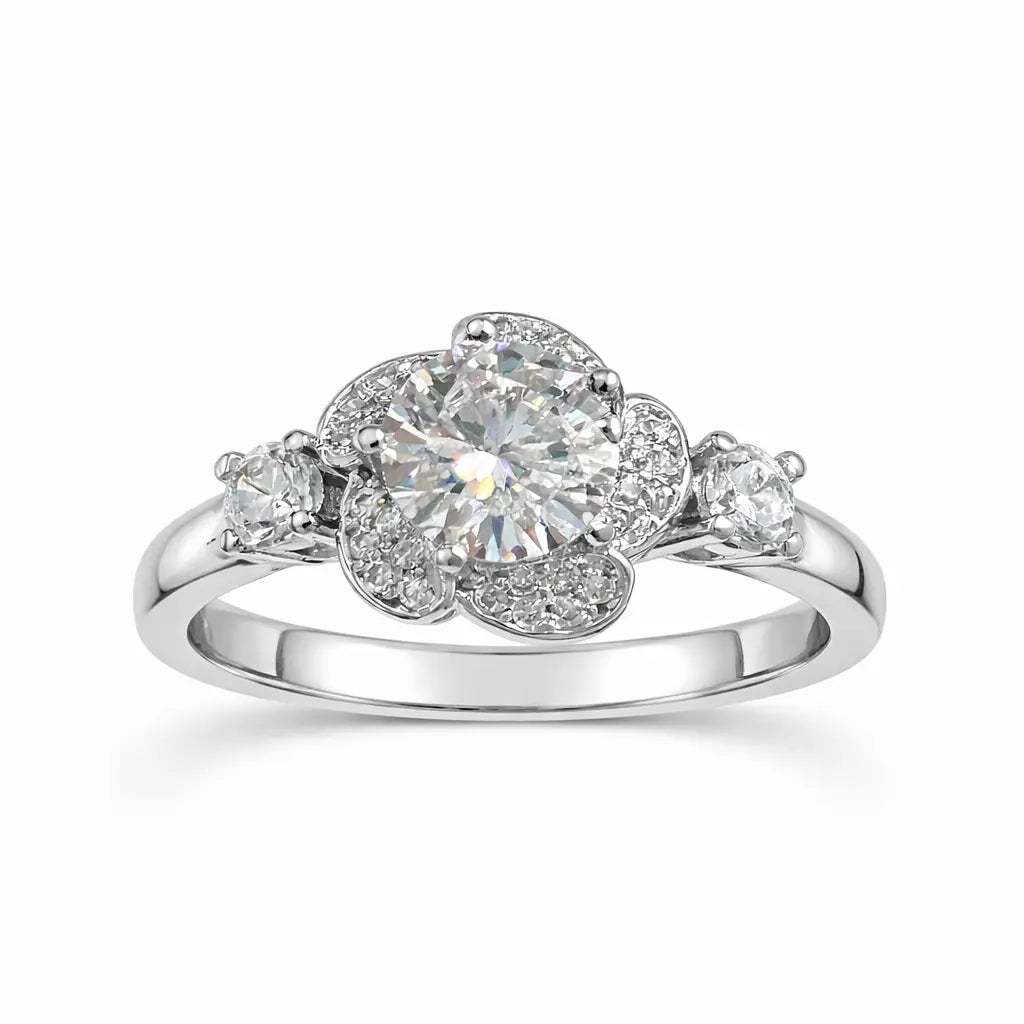 JZ35 1CT Sterling Silver S925 Moissanite Diamond 50%offamazon