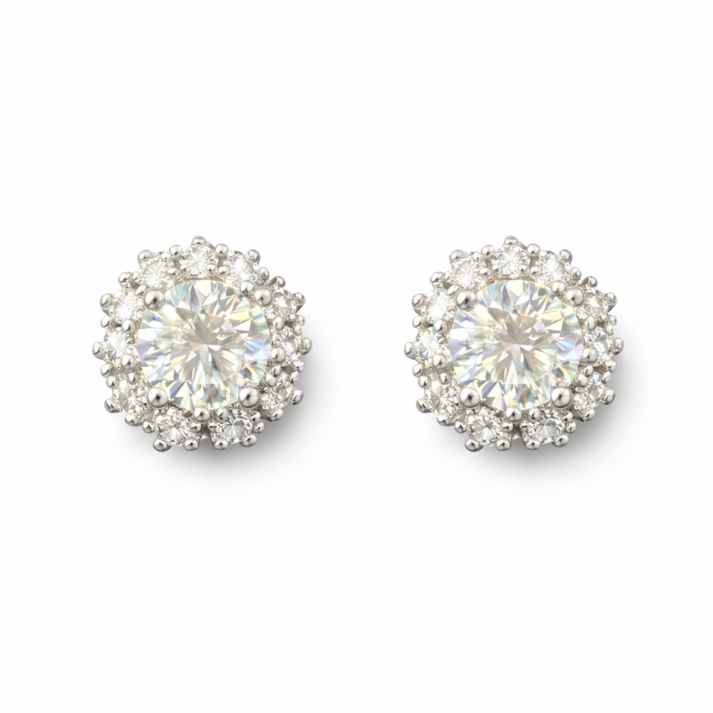 ER36 1CT Sterling Silver S925 Moissanite Diamond 50%offamazon