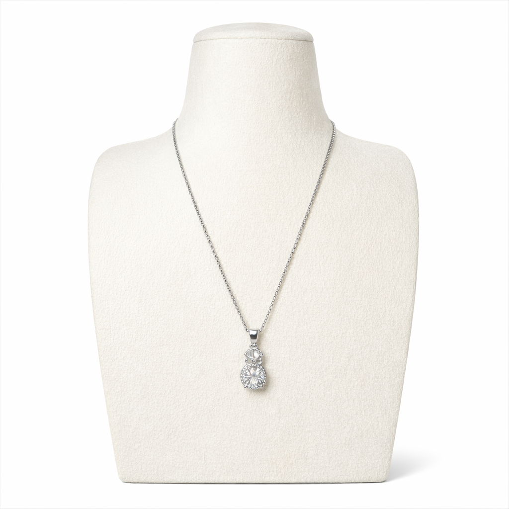 XL63 1 CT Sterling Silver S925 Moissanite Diamond Necklace