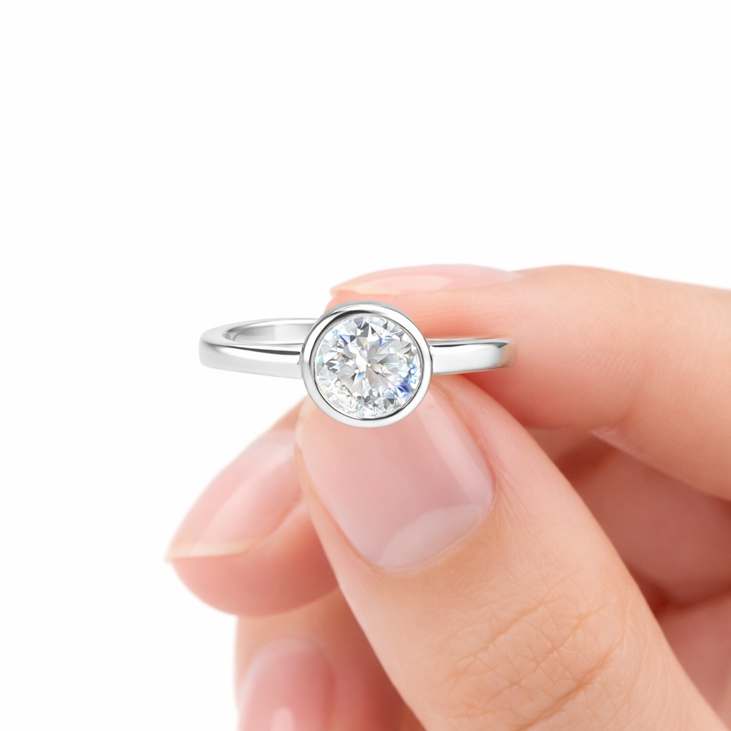 ER02 1CT Sterling Silver S925 Moissanite Diamond Earrings