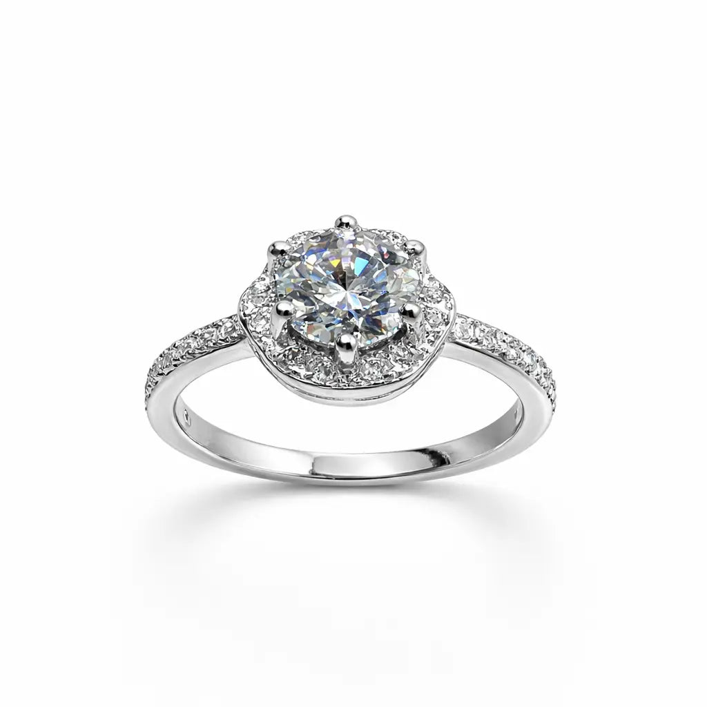 JZ53 1CT Sterling Silver S925 Moissanite Diamond 50%offamazon