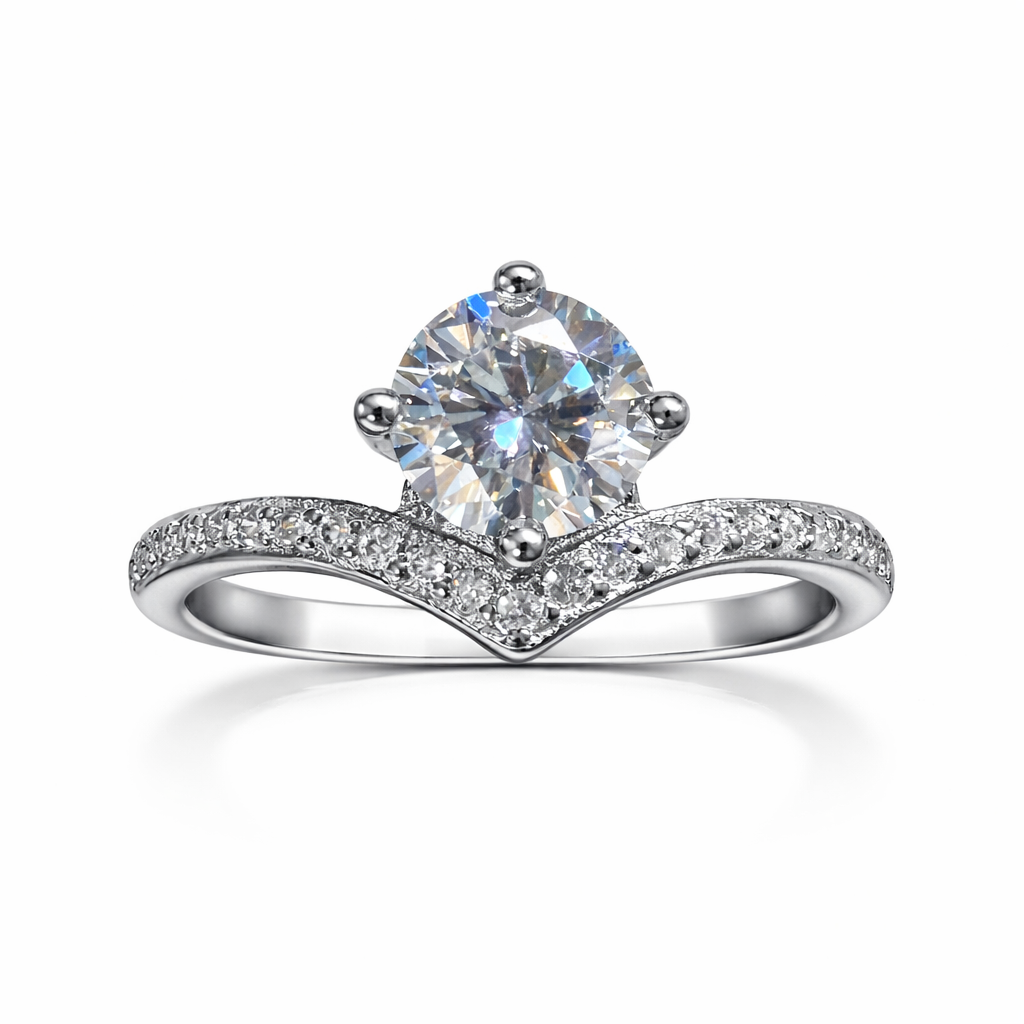 ER02 1CT Sterling Silver S925 Moissanite Diamond Earrings
