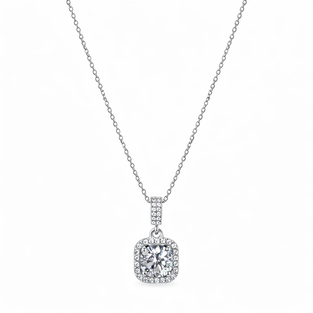 XL30 2 CT Sterling Silver S925 Moissanite Diamond Necklace