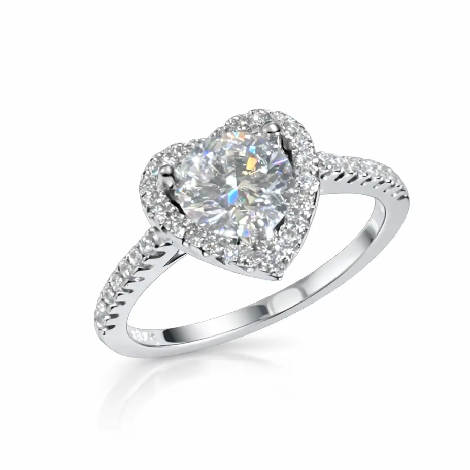 JZ44 1CT Sterling Silver S925 Moissanite Diamond 50%offamazon