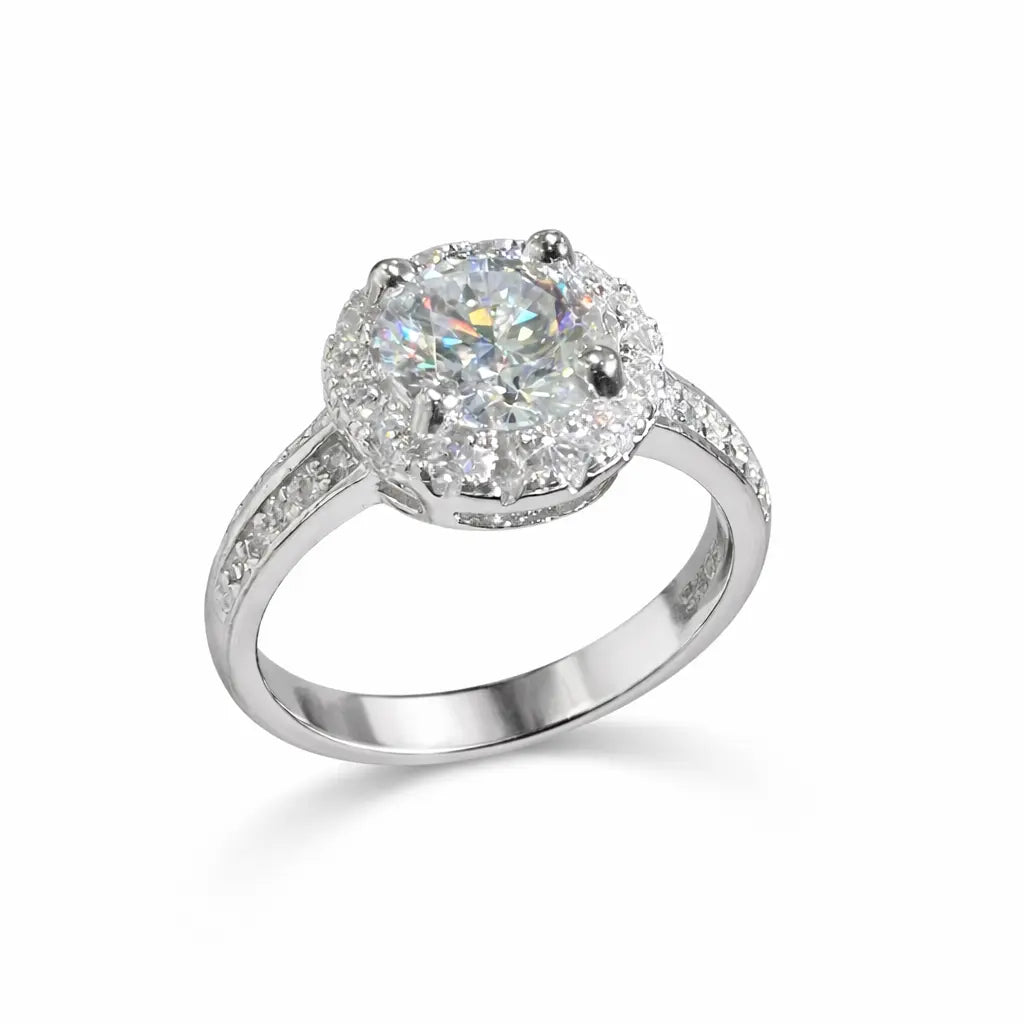 JZ24 1CT Sterling Silver S925 Moissanite Diamond 50%offamazon