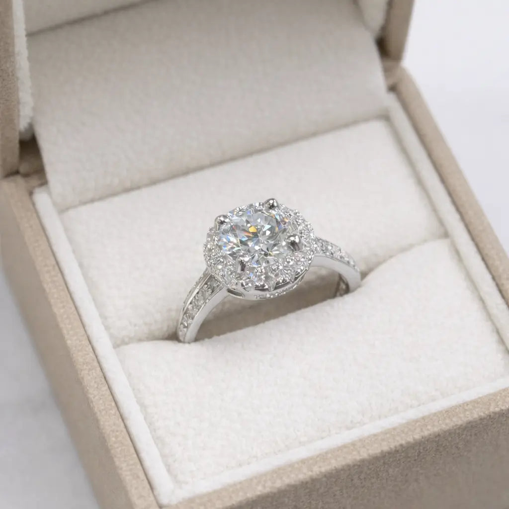 JZ24 1CT Sterling Silver S925 Moissanite Diamond 50%offamazon