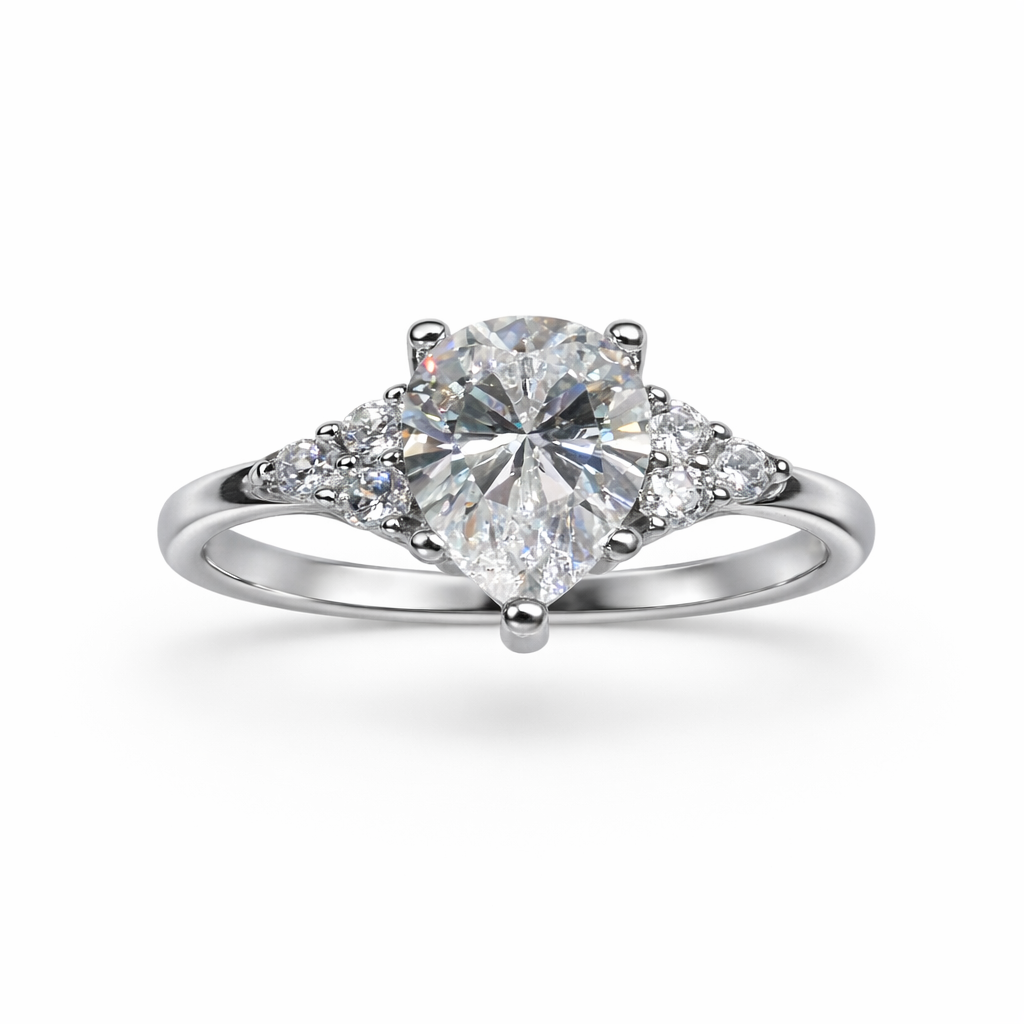 ER02 1CT Sterling Silver S925 Moissanite Diamond Earrings