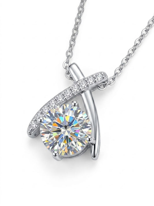 ER03 1CT Sterling Silver S925 Moissanite Diamond Rings